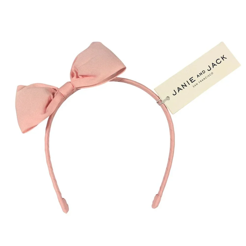 Janie and Jack Girls Headband Bow Pink